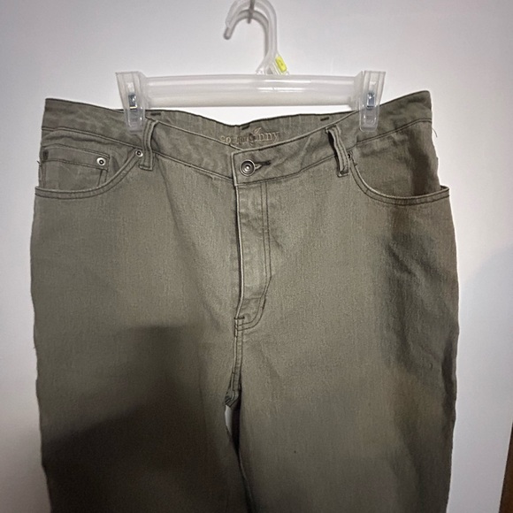 Vintage Cotton Ginny Olive Green Plus Size Midrise Jeans - Picture 6 of 7